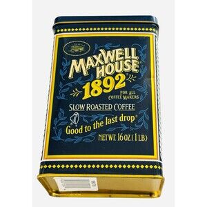 Vintage 1992 Maxwell House “1892” -100 Yr Anniversary Tin Empty Tin Only